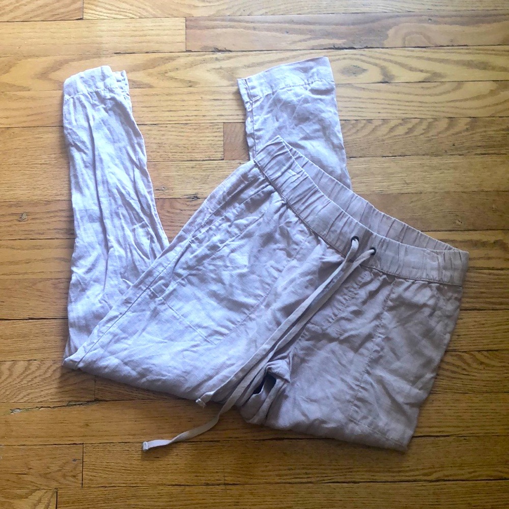 Enza Costa Linen Easy Pant. Tan color. Size 0.